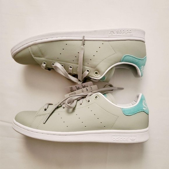 Adidas Stan Smith Men’s Shoes Ash Silver/Easy Mint/Cloud White Size US 10 ½ NWT - Picture 10 of 16
